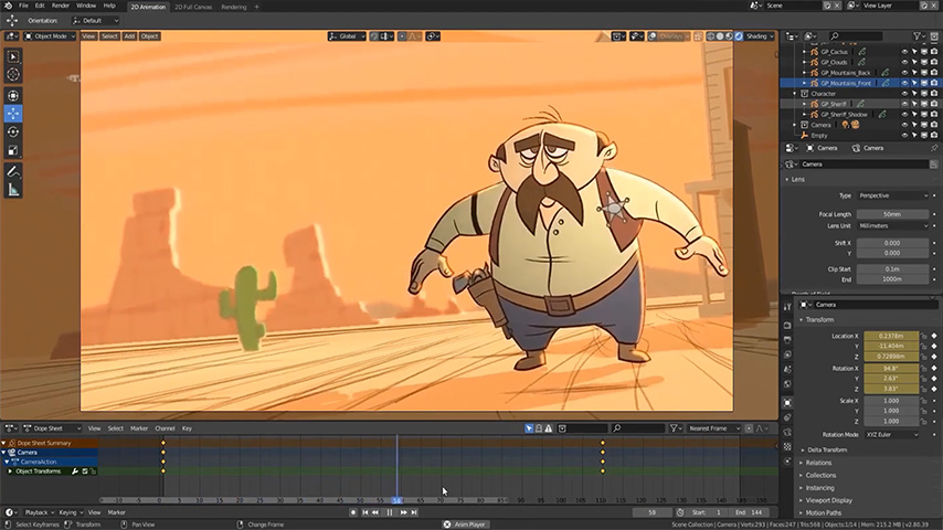 using blender for 2d animation