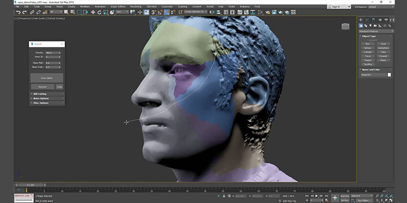 Interface of Razor 3Ds Max VFX plugin