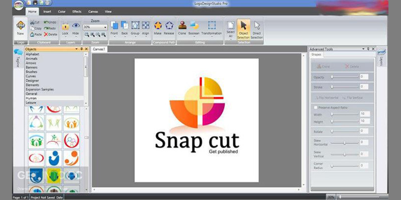 use logo design studio pro cut line