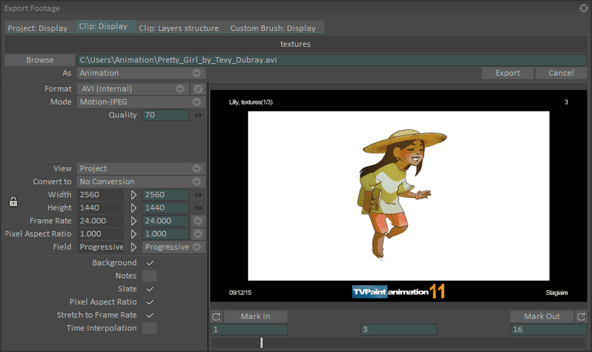 how to color background layer in tvpaint 11