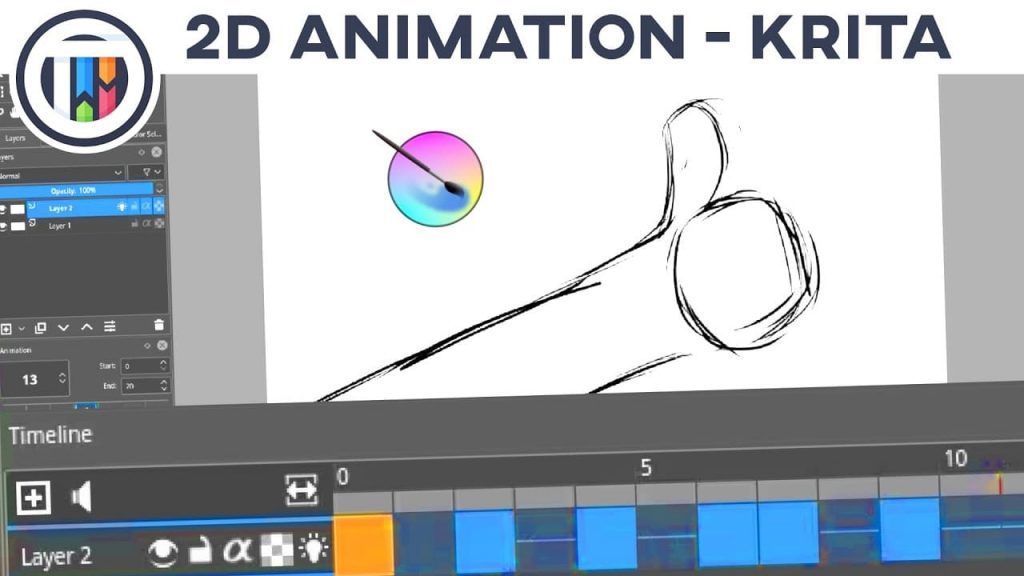 krita animation from frame 1 to 3