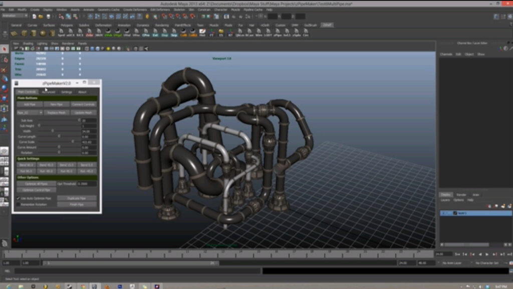 free Maya plugins | zPipeMaker