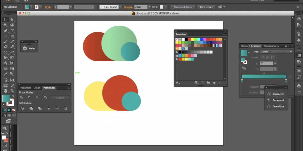 Photoshop vs Illustrator interface