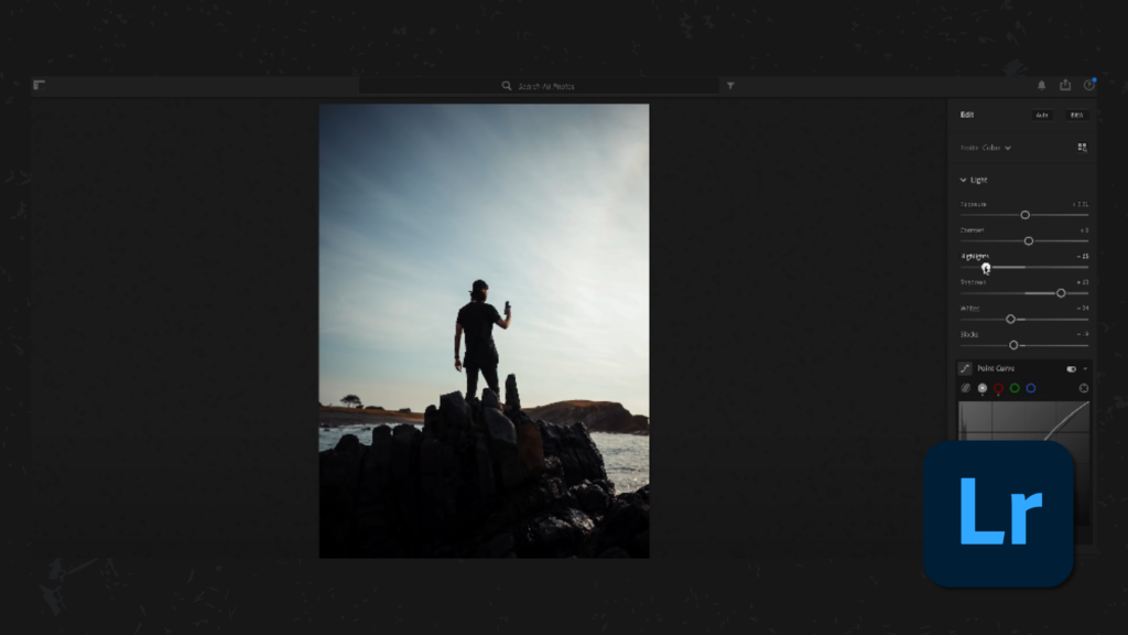 Lightroom's user interface.