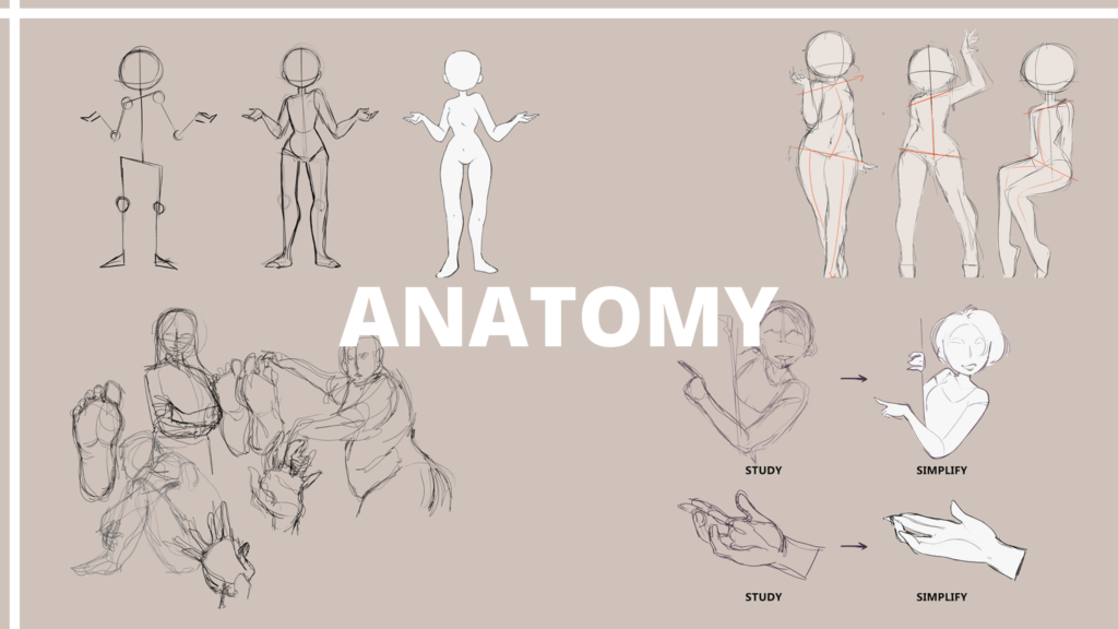 Human figures showcasing anatomy art fundamental