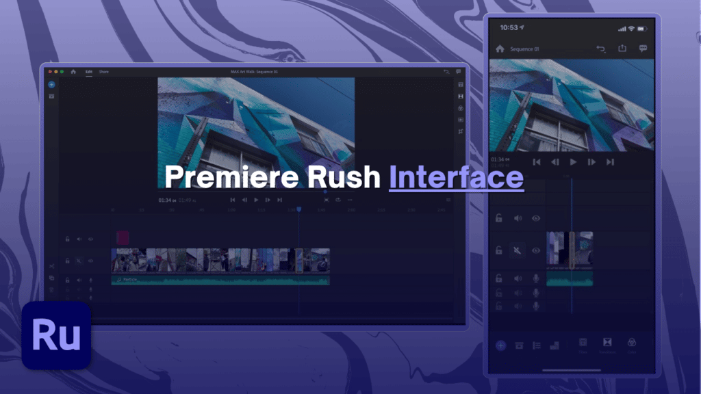 Adobe Premiere Rush interface.