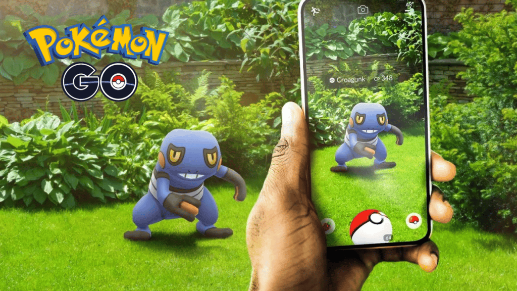 Example of Augmented Reality being used in the Pokemon Go game.