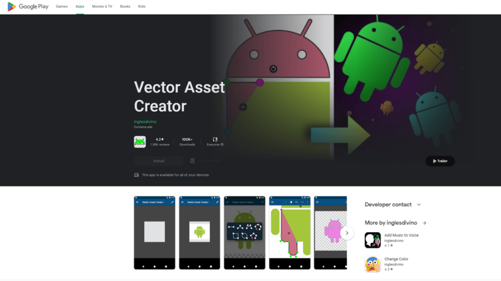 Asset creator Android vector app