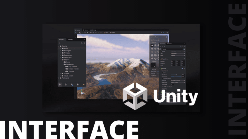 The user interface components of Unity indie game engine.